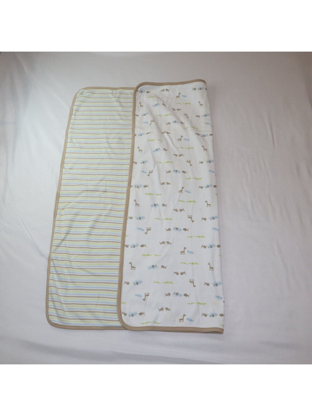 Gerber Boys Receiving Blanket Animal Print Size Newborn White